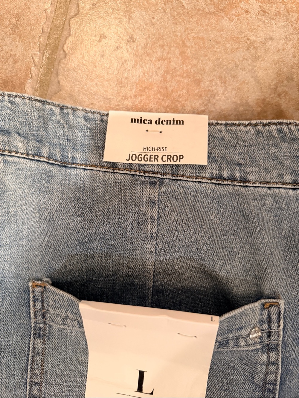 Mica Los Angeles Light Blue Denim Cargo Ankle Jeans - Picture 7 of 8